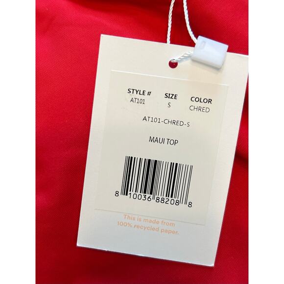 Andie Swim The Maui Top in Cherry Red S NWT - Picture 4 of 5